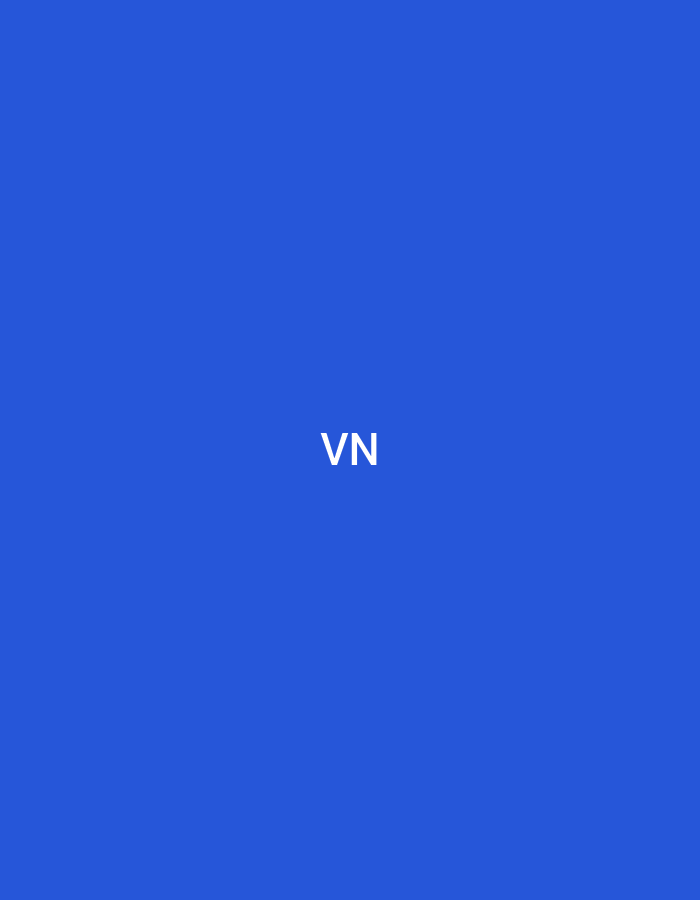 The image displays a digital graphic consisting of a solid, uniform blue background. Centered prominently on this blue field are the uppercase sans-serif letters "VN," rendered in white. No other subjects, objects, people, actions, interactions, or environmental details are visible within the image. The visual content provides no information or context to indicate a specific geographical location, including the city of Casablanca, Morocco.