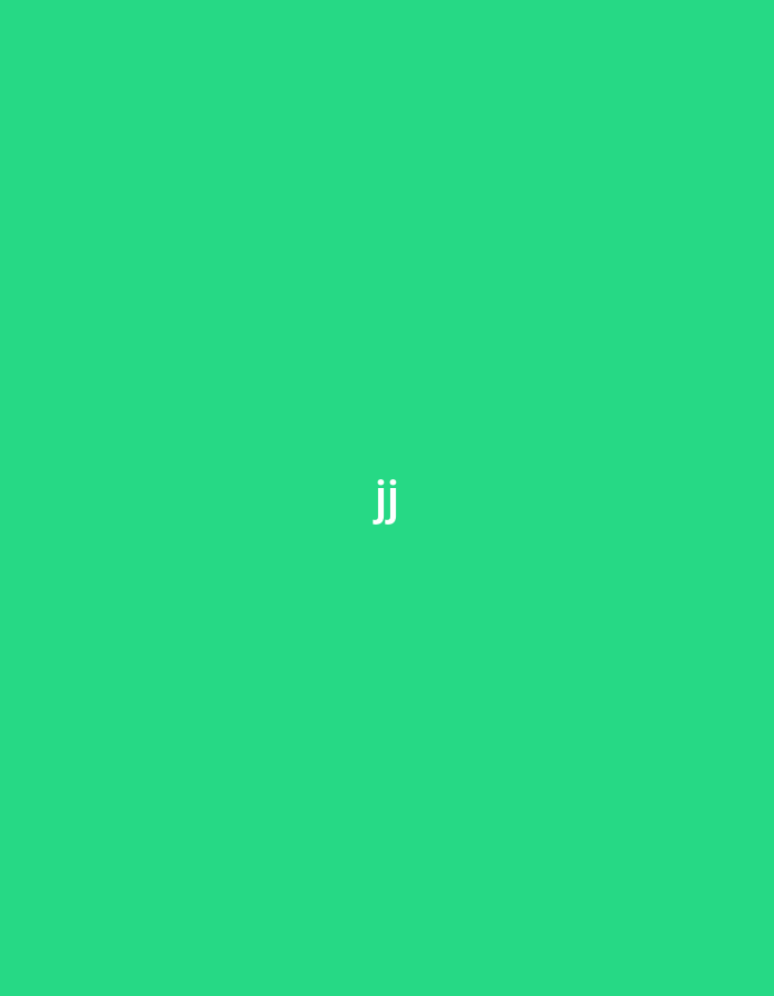 This abstract image, located in the city of Casablanca, Morocco, features a solid, vibrant green background. Two distinct instances of the lowercase letters "jj" in white are visible. One pair of "jj" is positioned near the top-center of the frame, and the second pair is situated centrally within the frame. No other subjects, objects, or actions are depicted; the scene consists solely of color and typography.