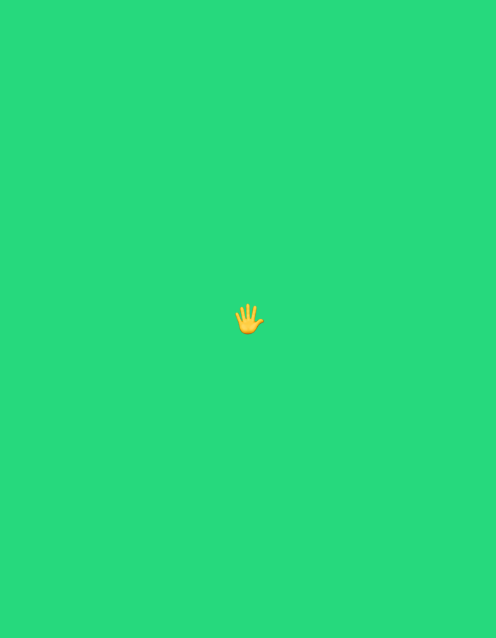 A yellow hand emoji is centered on a vibrant green background. There are no people, objects, or any discernible environmental features present in the image. The scene does not depict any location in Moscow, Russia.