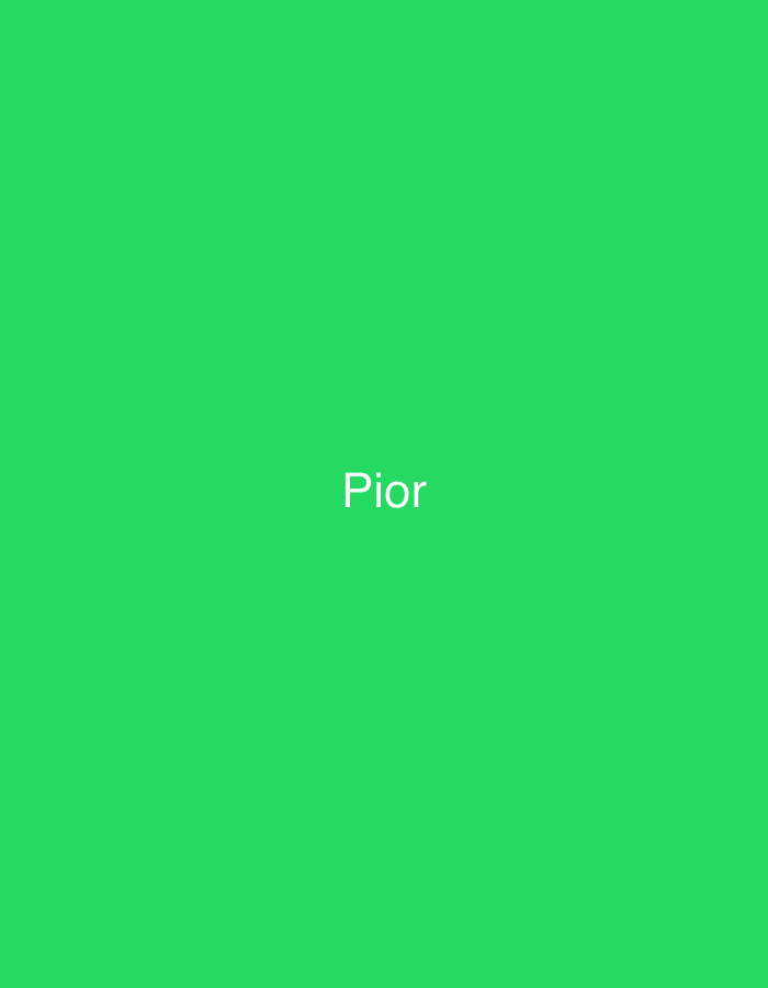 The image displays a solid, vibrant green background with the word "Pior" written in white, sans-serif letters, centrally aligned. There are no people or other objects visible in the scene. The setting is an abstract, monochromatic green field, suggesting a digital graphic, a screen, or a plain colored surface. No activity or event is taking place. The time of day, weather, and emotional context are not discernable from the visual information. The only notable detail is the uniform bright green color and the distinct white text. The provided context places this media file in Santa Ana, Venezuela, though no visual cues within the image support this location.
