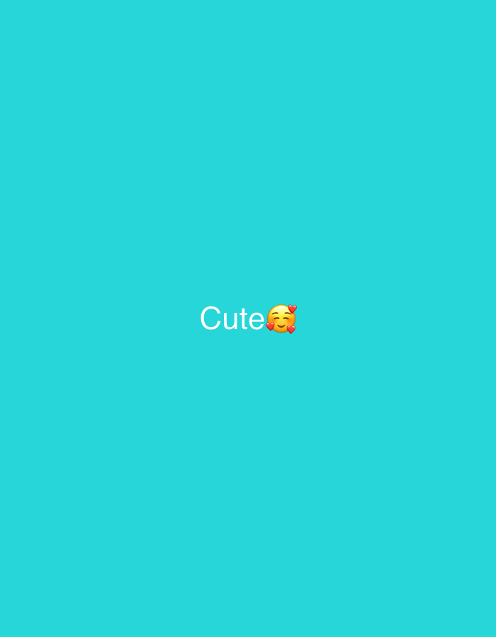 The image is a simple graphic with a bright turquoise background. In the center of the image, the word "Cute" is written in white text, followed by a smiling emoji with rosy cheeks and hearts around it. There are no people or identifiable landmarks in the image, and therefore no specific location in Jalingo, Nigeria can be determined.