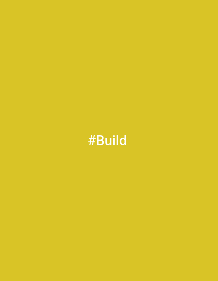 The image shows the hashtag "#Build" in white text on a solid yellow background. There are no other subjects, objects, or environmental details in the image.