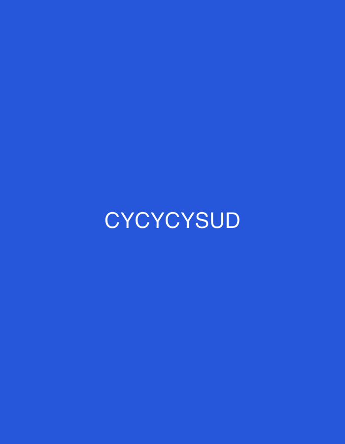 The image is a solid blue background with white text centered on it. The text reads "CYCYCYCSUD". There are no people, objects, or discernible scenes or settings. The text is the only notable detail in the image. The context of the image, including the time of day, weather, and location, is unknown.