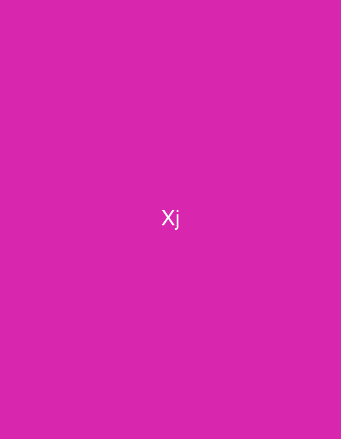 The image displays two white uppercase letters, 'Xj', positioned centrally against a solid magenta background. No discernible physical environment, people, objects, actions, or interactions are depicted within the abstract composition. This digital graphic is situated in the city of Casablanca, Morocco.