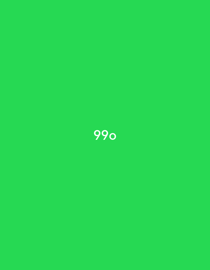 A white number "990" is centered in a green field. No indications of Pokrovnik, Bulgaria, exist.