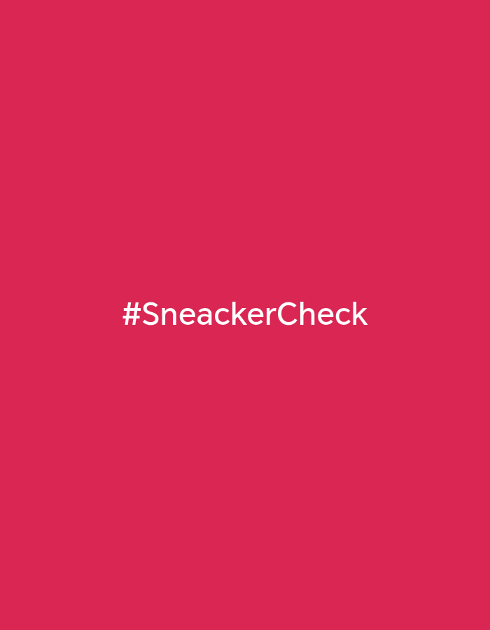 The image displays a solid magenta background with the white text "#SneackerCheck" centered horizontally and vertically. No discernible geographical features, architectural elements, environmental context, individuals, subjects beyond the text, objects, actions, or interactions are depicted within the image to specify a location in the city of Shumen, Bulgaria, or elsewhere.