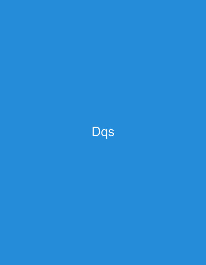 The image displays a solid, uniform blue background with the white text "Dqs" centrally positioned. The font appears to be a sans-serif style. There are no other discernible subjects, objects, people, actions, or interactions depicted. The environment is entirely abstract, consisting solely of the blue color field and the text. There are no visual elements within the image that indicate a specific geographical location, including the city of Casablanca, Morocco.