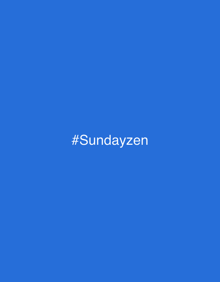 The image is a solid blue background with the text "#Sundayzen" in white at the center.