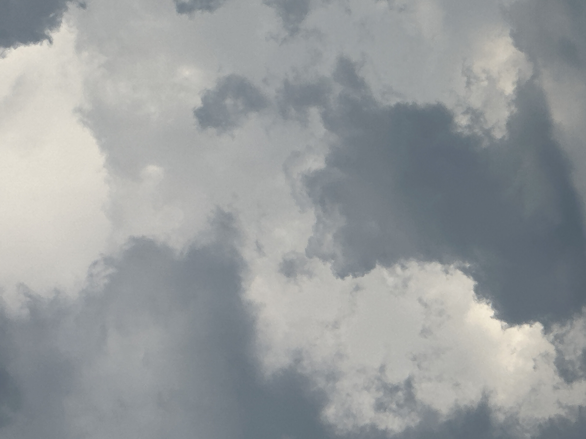 This media file is a close-up, full-frame photograph of a cloudy sky. The clouds are varied in density and color, ranging from bright white, likely where sunlight is breaking through, to dark gray, suggesting potential for rain or stormy weather. The texture of the clouds appears soft and diffused, typical of atmospheric formations.
The image depicts a natural scene, with no people or man-made objects visible. The lighting suggests it could be daytime, possibly late afternoon or early evening, given the interplay of bright and darker clouds. The overall mood conveyed is somewhat dramatic or moody due to the heavy cloud cover.
There is no visible text in the image. The location context of Belgrade, Serbia, provides a geographical setting for this sky, but no specific landmarks or cues within the image itself confirm this location. The weather appears to be overcast with varying cloud types.