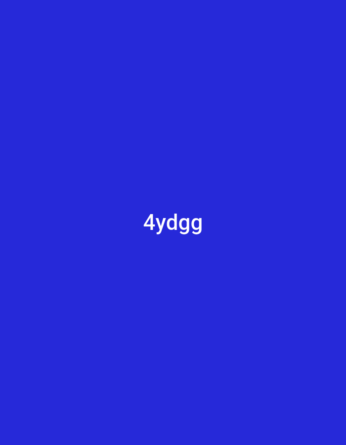 The image displays a solid, uniform field of medium blue color. Centered within this blue field is the alphanumeric string "4ydgg" rendered in white, sans-serif text. No other subjects, objects, people, actions, interactions, or environmental features are depicted. There are no visual elements in the image to indicate a specific geographic location, including the city of Yerevan, Armenia.
