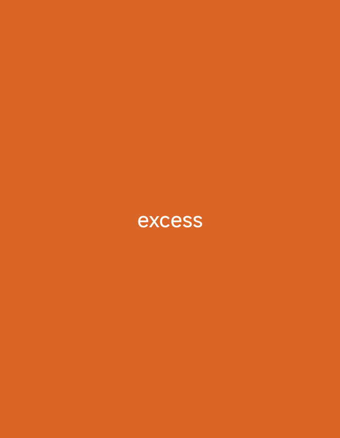 The image shows the word "excess" written in white text in the center of an orange background. There is no information about the location in the city of Senti, Nigeria.