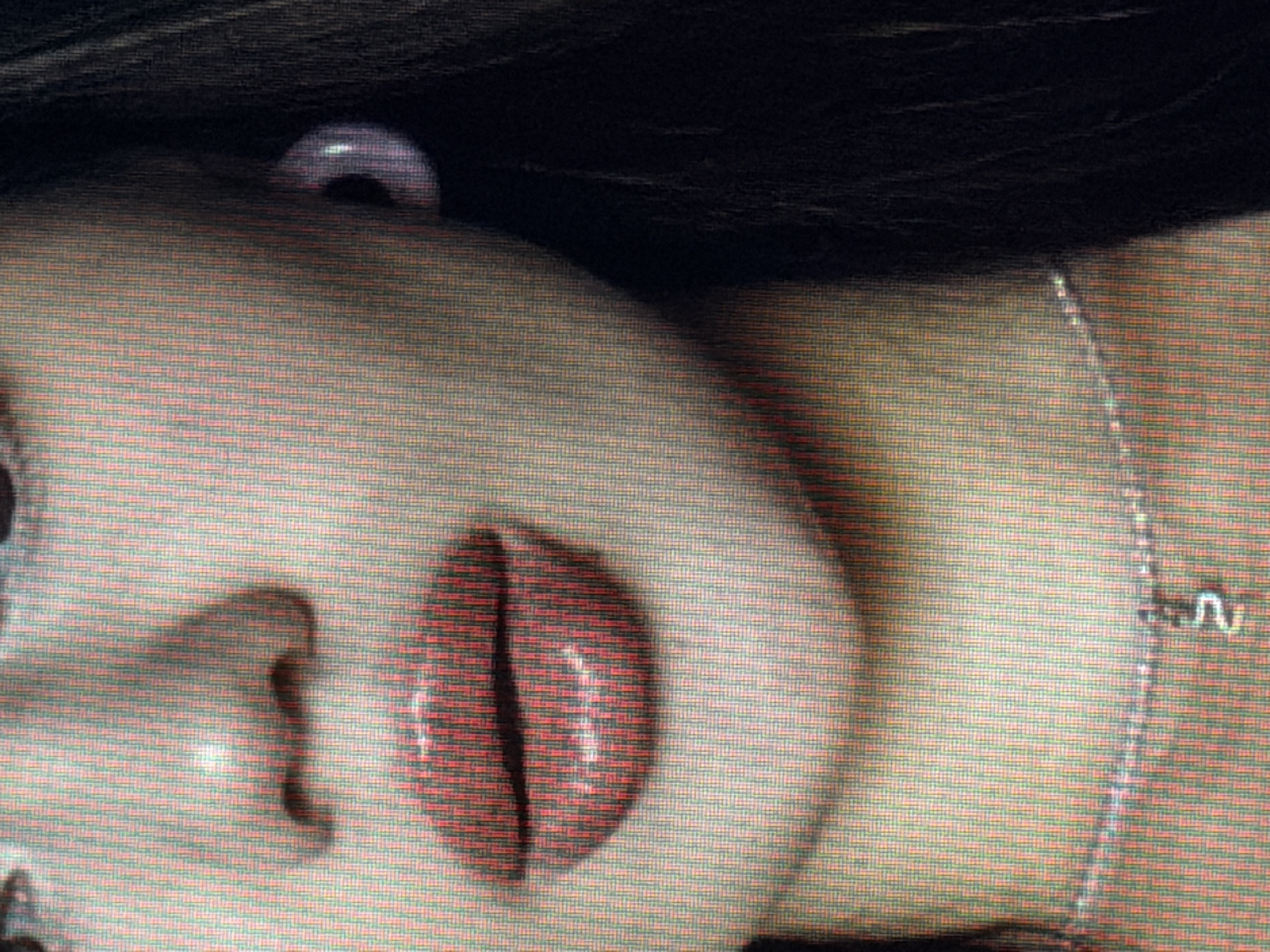 The image is a close-up, high-angle shot of a person's face, focusing on their lips, nose, and part of their cheek and ear. The person has full lips with a glossy, red lipstick. They are wearing a light-colored necklace with a snake pendant. A purple ear piercing is visible on the right ear. The background is a textured, light-colored surface. The image appears to be digitally rendered or heavily processed, with visible pixelation or a screen-door effect. There is no indication of the city of Sirius, Russia, or any environmental details suggestive of a specific location.