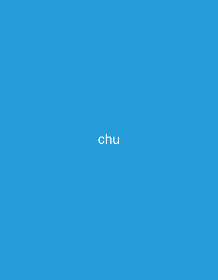 The image is a plain blue background with the word "chu" written in white text in the center. There is no information in the image to suggest it is located in Casablanca, Morocco, or any other specific location. The image contains no people, subjects, objects, actions, or interactions.