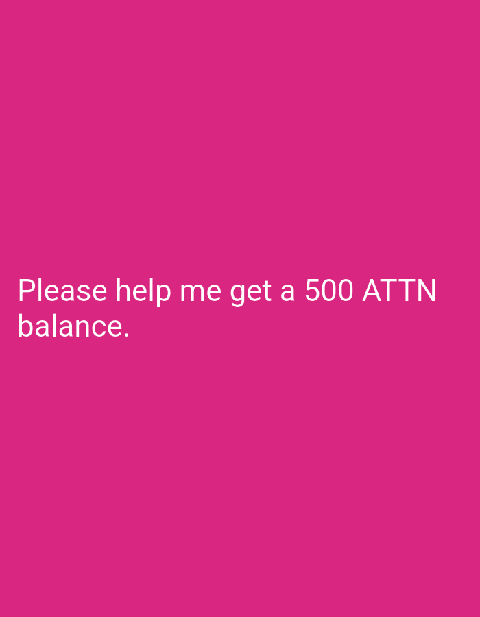 A solid magenta background features the text "Please help me get a 500 ATTN balance." at the bottom left. There is no indication of the location, Bukit Ketok, Indonesia, in the image.