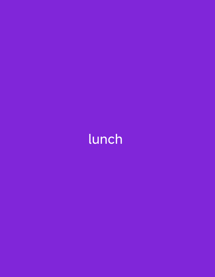The image is a plain purple background with the word "lunch" written in white text in the center. There are no people, objects, or environmental details visible, and therefore no specific location in Tabari Jauro Manu, Nigeria can be identified.