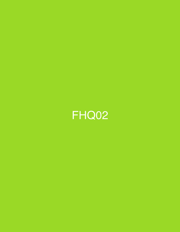 The image features a plain, solid-colored background in a vibrant lime green hue. Centered on this background, the white text "FHQ02" is displayed in a clear, sans-serif font. There are no visible people, objects (other than the text itself), or discernible activities taking place. The scene is minimalist, focusing solely on the color and the alphanumeric code. No specific time of day, weather conditions, or emotional cues are present. The provided location context is North Kuta, Indonesia, although there are no visual elements within the image to suggest this location.