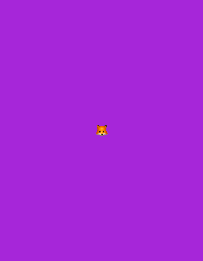 This is a close-up, centered image of a fox emoji against a solid purple background. The emoji is small and appears to be the only subject in the frame. No location in Zheleznogorsk, Russia is depicted.