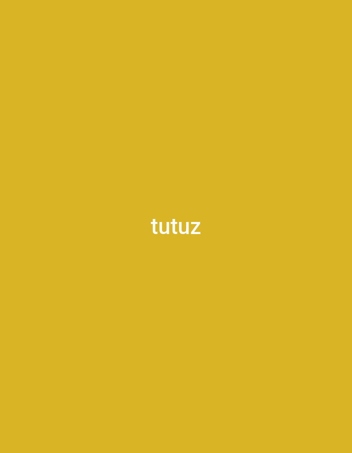 The image is a solid mustard-yellow color with the word "tutuz" in white font in the center. There is no evidence to suggest it is located in Yerevan, Armenia, or any other city. There are no people, objects, actions, or interactions depicted in the image.
