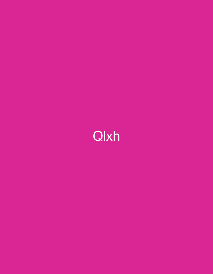 The image displays a uniform, solid magenta background. Centered horizontally and vertically on this background is the white, sans-serif text "Qlxh". No other subjects, objects, people, or actions are depicted. The environment is entirely abstract, consisting solely of color and text. There is no visual information within the image to indicate a specific real-world location, including Casablanca, Morocco, or any other city.