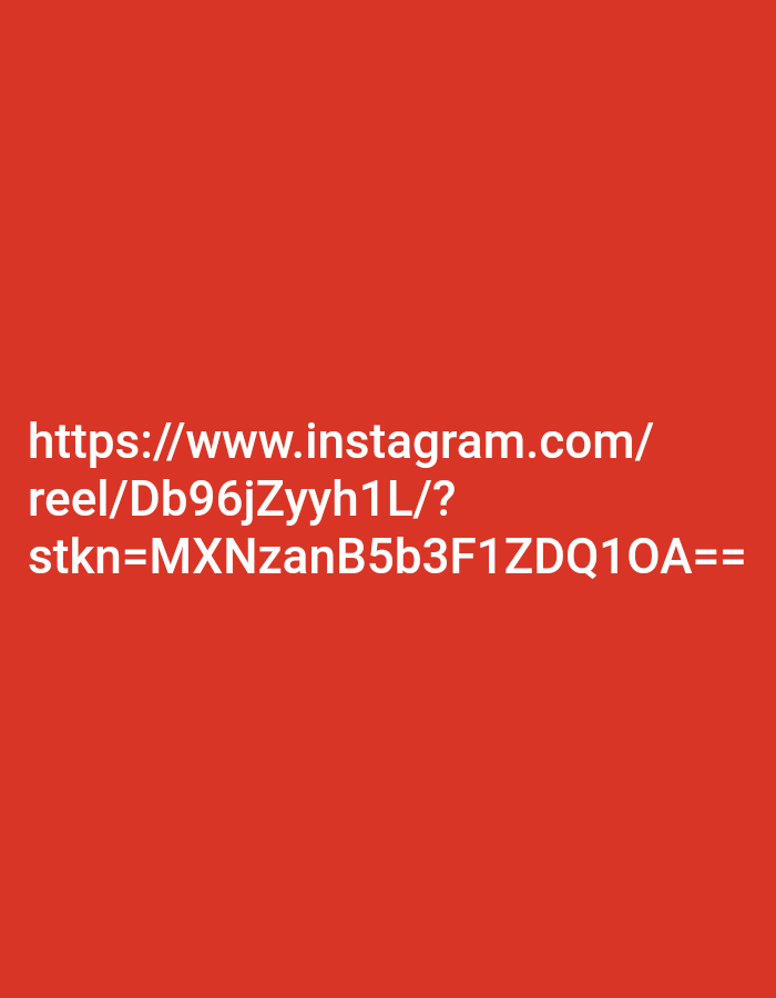 The image contains white text on a red background. The text reads: "https://www.instagram.com/ reel/Db96jZyhyh1L/? stkn=MXNzunB5b3F1ZDQ1OA==". There are no people, objects, actions, interactions, or environmental details present in the image. The location in the city of Kendayakan, Indonesia is not relevant to the content of the image.