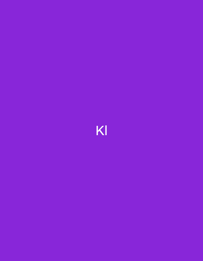 The scene, presented as a minimalist digital graphic within the city of Pokrovnik, Bulgaria, consists solely of a uniform, solid purple background. Centered horizontally against this unadorned backdrop are two uppercase, sans-serif letters, 'KI', rendered in white. No other discernible subjects, people, objects, actions, interactions, or environmental features are present within the visual field.