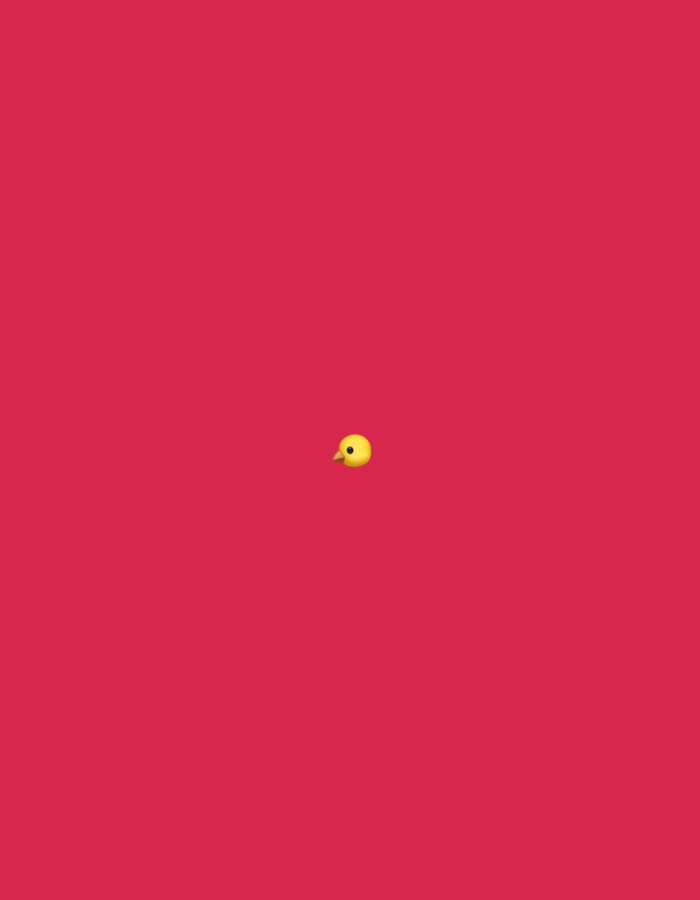 A yellow emoji of a duckling is centered on a vibrant pink background. The duckling emoji is small and appears to be floating in the middle of the frame. There are no other objects or discernible elements in the image. The image does not depict any identifiable locations within the city of Moscow, Russia, or any other geographical context.