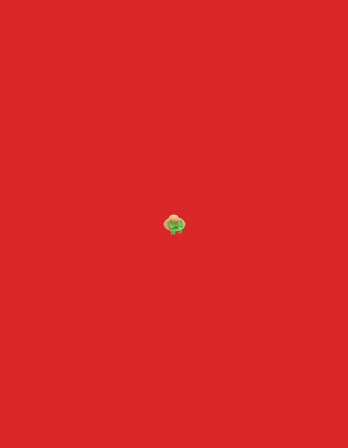 The image shows a small, cartoonish representation of a straw hat with a green ribbon, floating in the center of a solid red background. There are no people, actions, or interactions depicted. The scene does not contain any information or context to determine a location in Moscow, Russia.