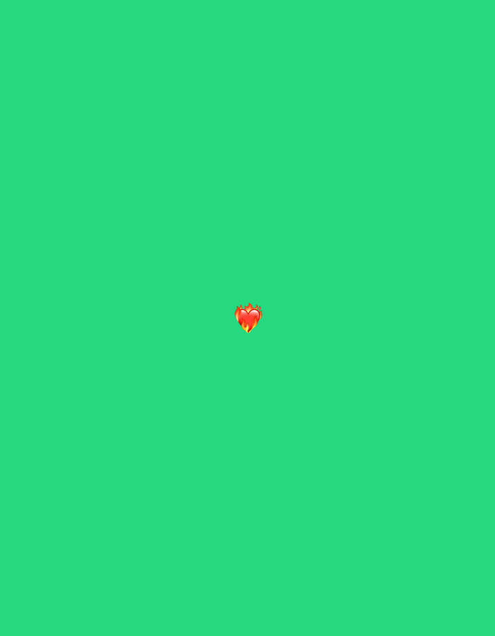 The image displays a digital rendering of a red heart emoji engulfed in flames, centered against a vibrant green background. There is no discernible location, including Moscow, Russia, as the image is a graphic illustration and not a photograph of a real-world scene.