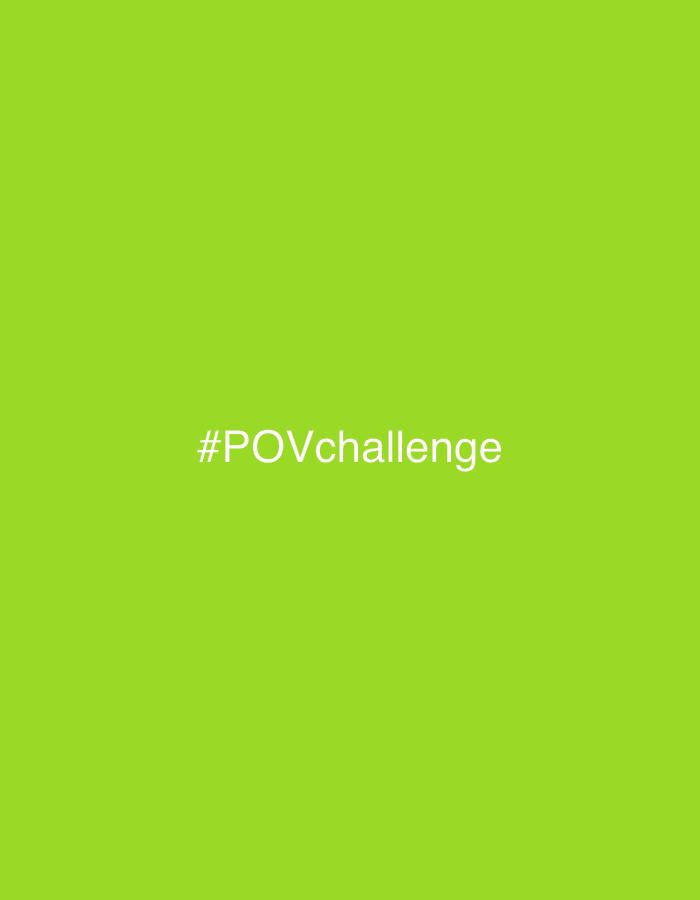 The image is a solid light green color with the text "#POVchallenge" in white at the center. No information about the location in Sochi, Russia, is present.