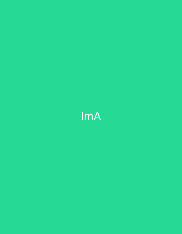 The image displays a uniform, solid green background. Centrally positioned against this green field is the white, sans-serif text "ImA". There are no other visible subjects, objects, people, actions, or interactions depicted. This image is described within the context of the city of Casablanca, Morocco.
