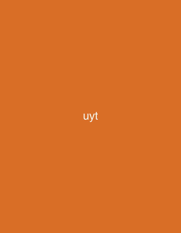 The image displays a solid orange background. Centered on this background, the word "uyt" is written in white, sans-serif text. There are no other discernible subjects, people, objects, or a specific scene depicted. No activity or event is taking place. The image lacks any visual cues for a particular time of day, weather, or specific location within Vagharshapat, Armenia. The color orange is uniform across the entire frame.