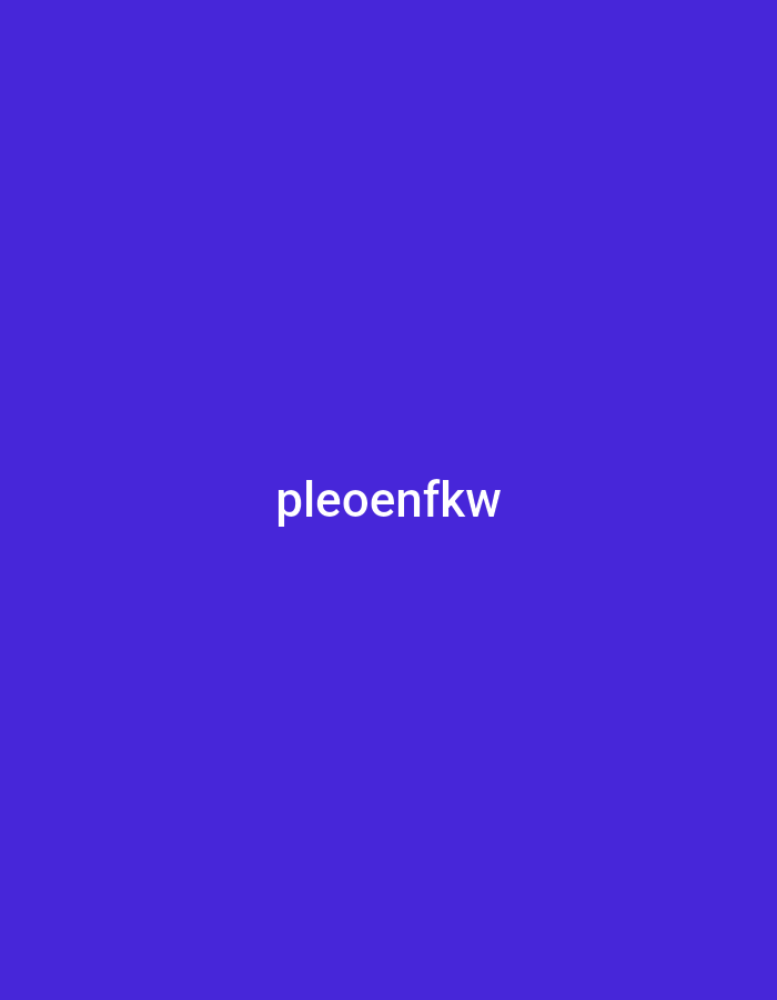 The image is a simple graphic with a solid, deep purple background. Centered on the background is the white text "pleoen" followed by "fkw". The text is in a sans-serif font and appears to be the main subject of the image. There are no other objects, people, or scene elements visible. The lighting is even, suggesting it was taken in a studio setting or under controlled lighting conditions. There are no indicators of time of day or weather. The location context provided is Jalingo, Nigeria, but there are no visual cues in the image to support or contradict this. The overall impression is one of minimalism and focus solely on the text.