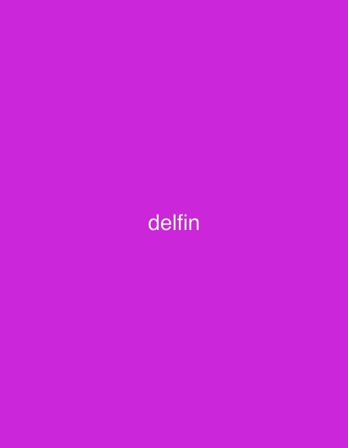 The image displays a vibrant, solid magenta background. Centered on this monochromatic field, the word "delfin" is written in clear, white, lowercase, sans-serif letters. No other subjects, objects, or activities are depicted in the image. The scene is minimalist and abstract, providing no specific cues regarding time of day, weather, or emotional context. The crops confirm the magenta background and the white "delfin" text, showing it in various positions (center, bottom, top) within a wider magenta space. This media file is associated with Santa Ana, Venezuela.
