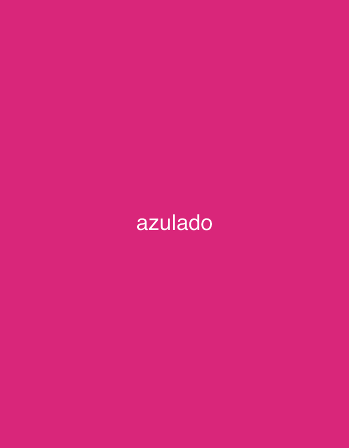 The image displays a plain, solid background in a vibrant fuchsia pink color. Centered horizontally and vertically on this background is the word "azuldo" written in a white, sans-serif typeface.
There are no people or other distinct objects present in the scene. No activity or event is taking place. The image does not provide any visual cues regarding the time of day, weather, or specific location, and therefore cannot be definitively placed in Santa Ana, Venezuela. No emotions are conveyed by the image content.