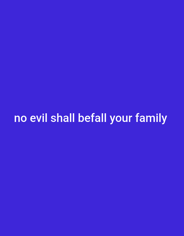 The image displays white text on a solid royal blue background. The text reads "no evil shall befell your family". There are no people, objects, or environmental features visible in the image. The location in Gboko, Nigeria is not depicted or implied by the image.
