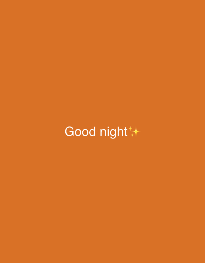 The image is a simple, digitally rendered graphic with an orange background. In the center of the frame, white text reads "Good night" accompanied by two small yellow star emojis. There is no discernible location in Sirius, Russia, or any other real-world setting depicted. The scene is entirely abstract and text-based.