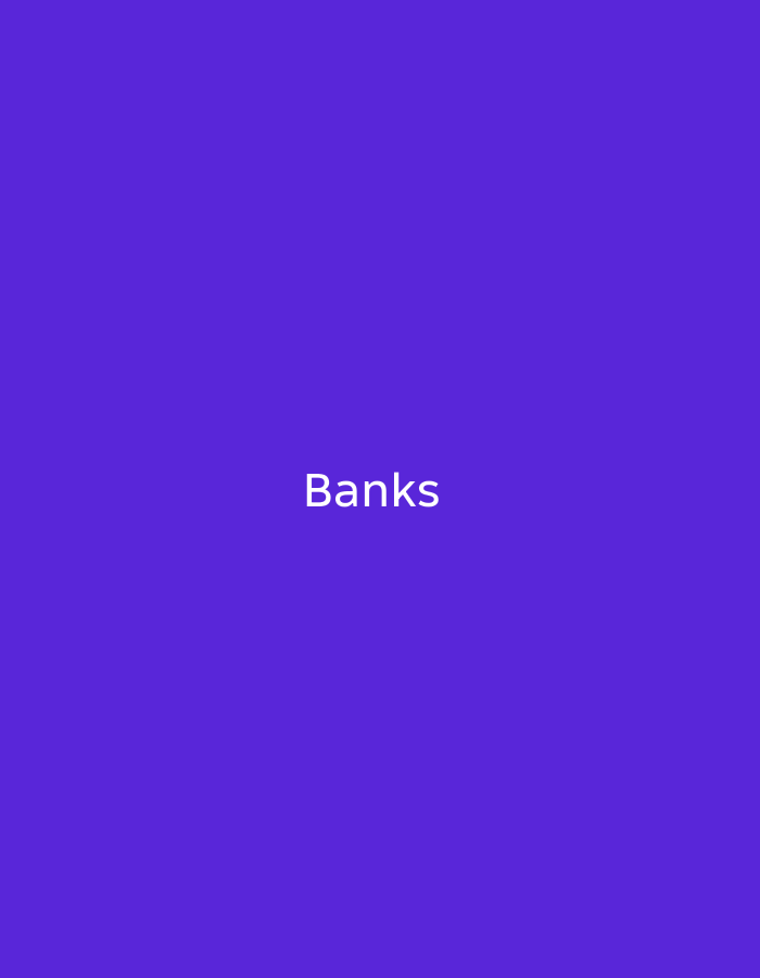 The image is a solid purple background with the word "Banks" in white text centered in the middle. There is no indication of location, people, subjects, objects, actions, interactions, or environment.