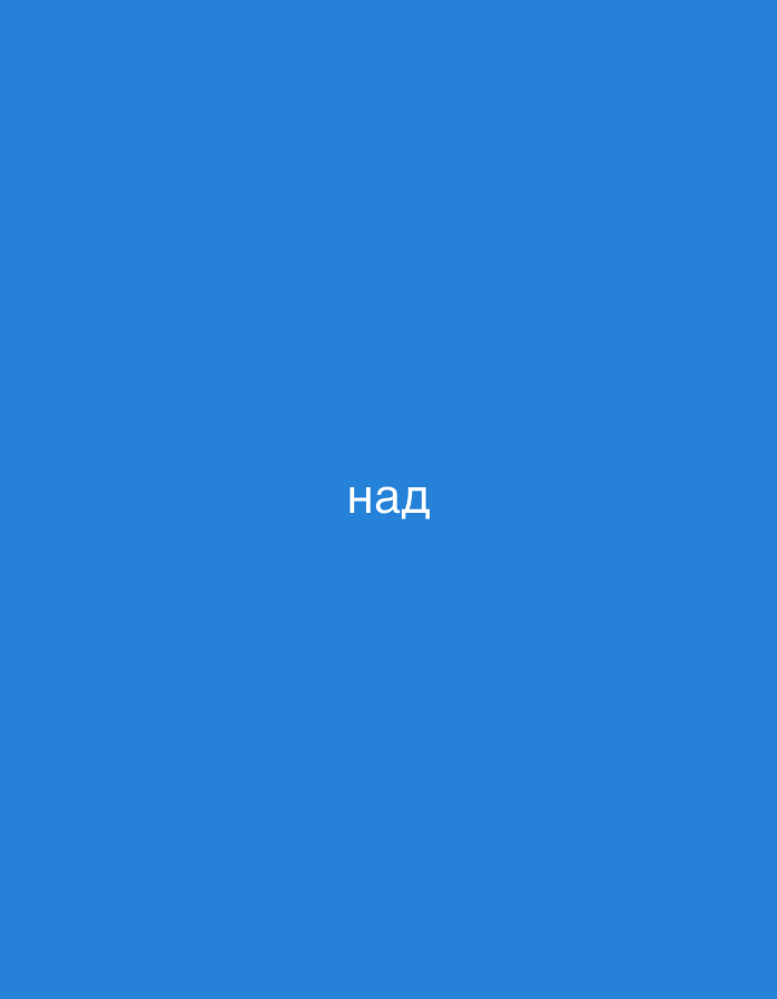 A solid blue background displays the Cyrillic word "над" in white text, centered horizontally and vertically. There is no discernible connection to the city of Nowa Sól, Poland.
