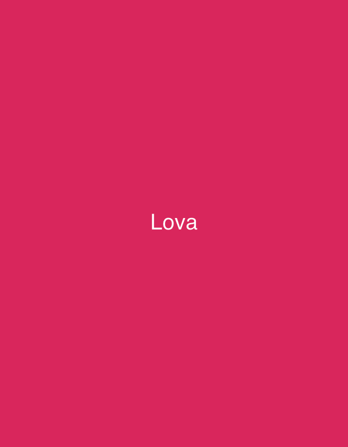The image features a solid, uniform magenta background. Centrally positioned in the frame is the word "Lova" rendered in white, sans-serif typeface. No people, objects, or specific environmental details are visible within the image. The visual content of the image does not provide any contextual information that would allow for identification of a specific geographic location, including Casablanca, Morocco.