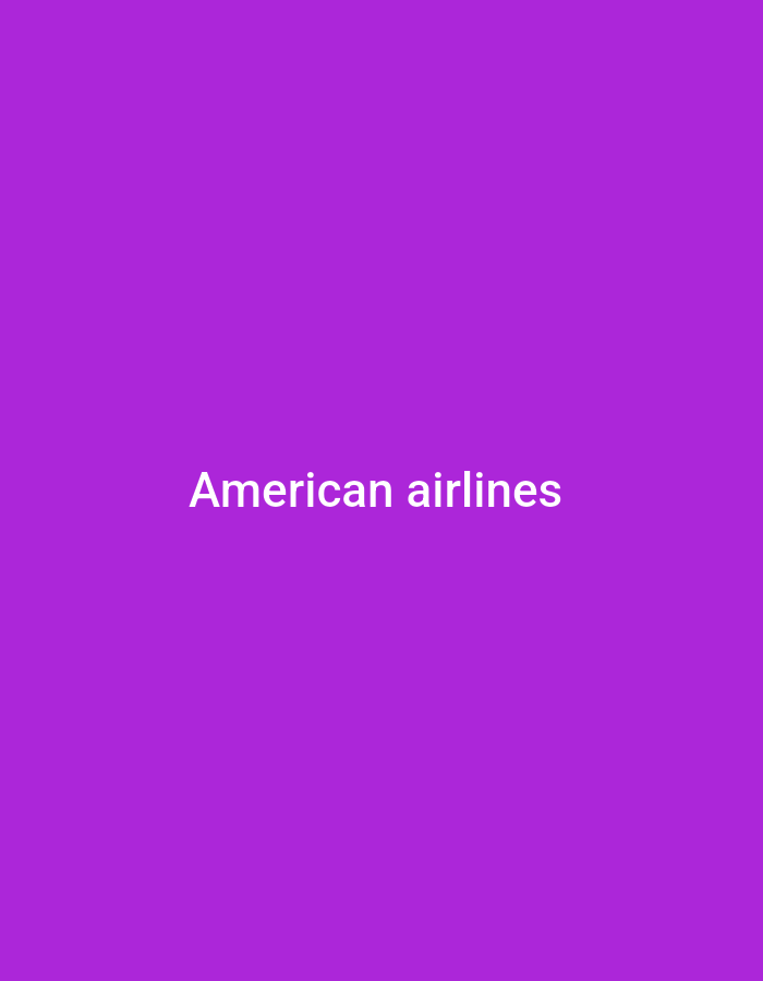The image displays a solid, vibrant purple background. Centered on this monochromatic field, the words "American airlines" are written in white, sans-serif text. There are no other subjects, objects, or activities depicted in the image. The simple composition focuses entirely on the text against the plain colored background.
