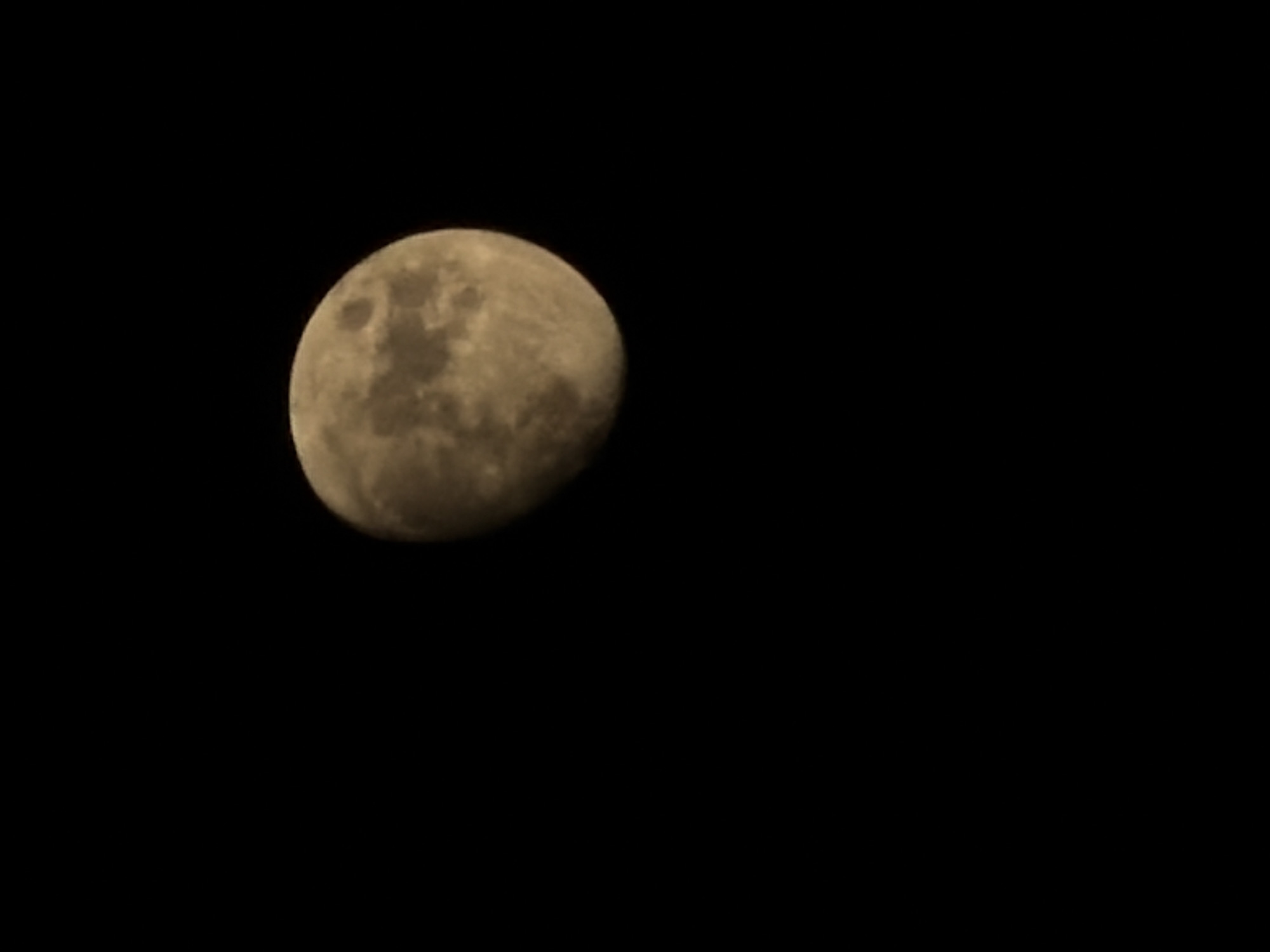 A medium shot of the moon, captured against a black sky. The moon is positioned on the left side of the image.
There is no information to determine this image was taken in Pleven, Bulgaria.