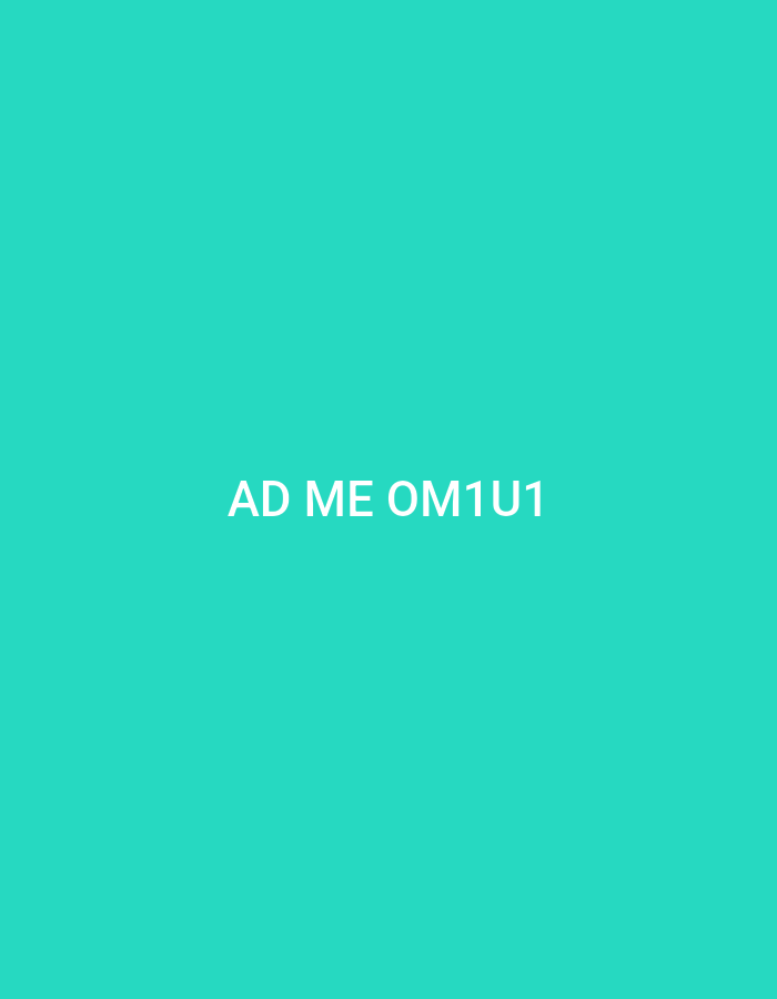 Within the city of Libramont, Belgium, the image displays a solid, uniform teal background. Centrally positioned on this background is white uppercase sans-serif text that reads "AD ME OM1U1". No individuals, physical objects, actions, interactions, or discernible environmental features are depicted within the image.