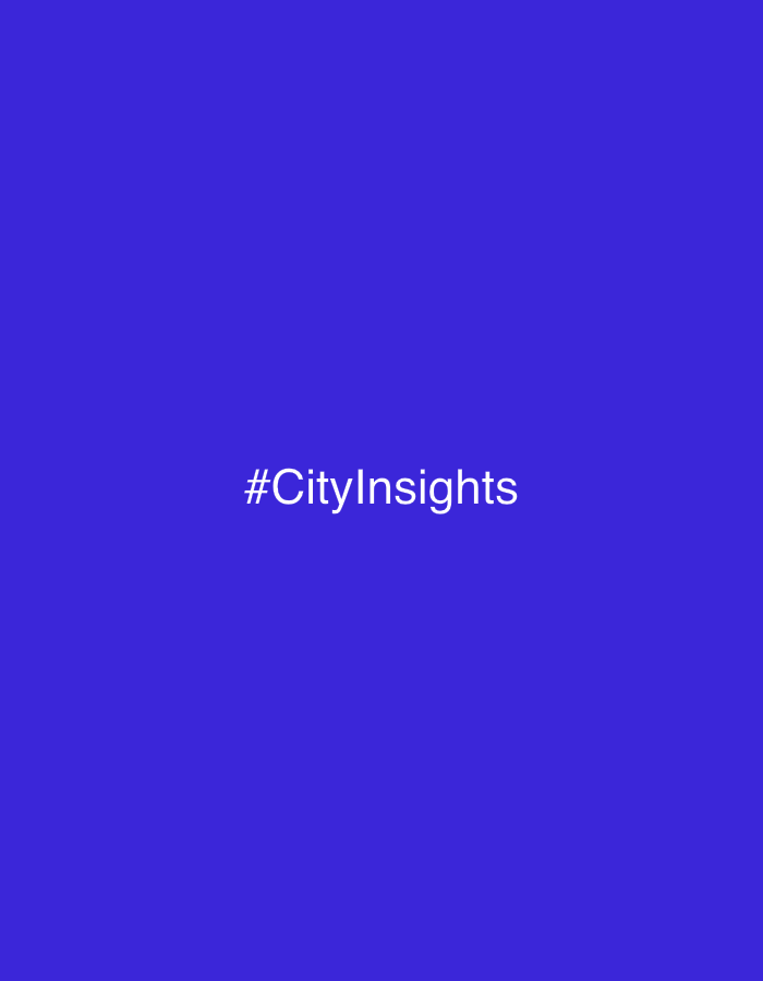 The image is a solid blue background with the white text "#CityInsights" in the center. There are no discernable elements suggesting a location in Sofia, Bulgaria, or any other city.