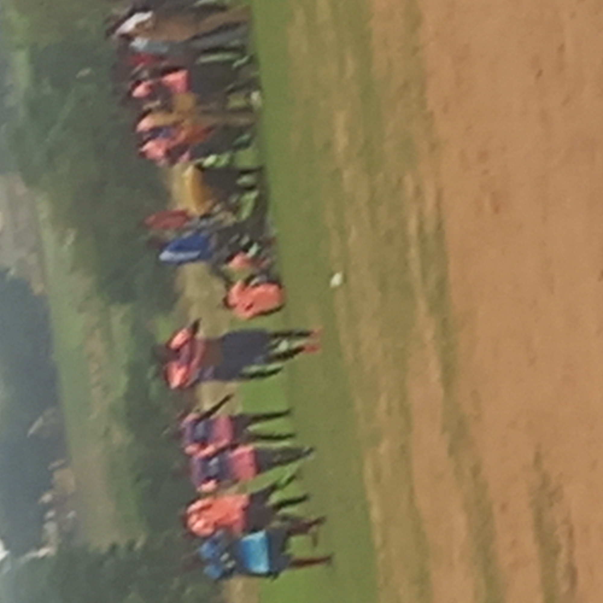 A group of people are standing on a grassy field in Narayi, Nigeria. They are arranged in a line. The area appears to be a park or open space. The time of day is likely daytime.