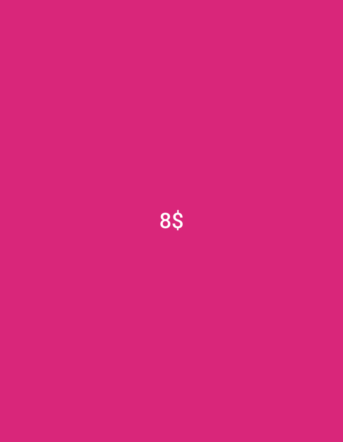This is a media file featuring a simple, solid fuchsia background. Centered in the frame is the text "8$" in a clean, white, sans-serif font. The image is devoid of any other subjects, activities, or contextual details. There are no discernible cues related to time of day, weather, or specific location beyond the provided context of Lhokseumawe, Indonesia. The overall presentation is minimalist, focusing solely on the displayed text against a monochromatic backdrop.