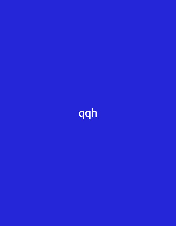 The image displays a uniform, solid blue background with the white, lowercase letters "qqh" centrally placed. No other visual subjects, objects, people, or discernible environmental elements are depicted within the frame, which is situated in the city of Casablanca, Morocco.
