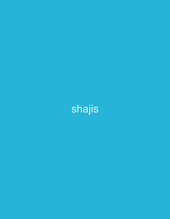 The image is a light blue background with the word "shajis" written in white in the center. The image provides no location information or additional details beyond the color and text.