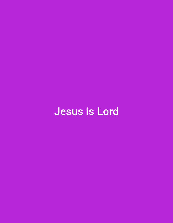 A simple image displays the text "Jesus is Lord" in white, centered on a solid purple background. The text is in a sans-serif font and appears to be capitalized except for the word "is". There are no other objects or discernible environmental details present in the image. The location in Rafin Par, Nigeria is not identifiable from the image itself.