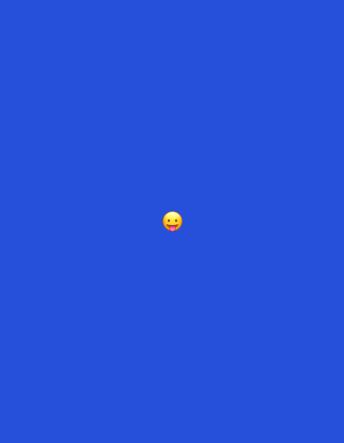 The image features a single, yellow, round-faced emoji with black eyes, an open smile, and a protruding pink tongue, positioned centrally against a solid, uniform royal blue background. The scene is devoid of any contextual or environmental details, rendering it impossible to determine a physical location, including the city of Santa Ana, Venezuela.