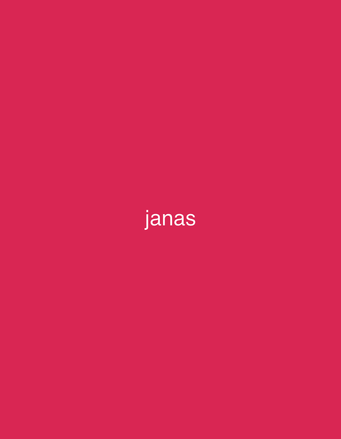 The image is a solid red background with the word "janas" in white text in the center. There is no location in Yerevan, Armenia, or any other details visible.